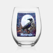 ラベお洒落ンムーンフローラパーソナライズされた ステムなしワイングラス (裏面)