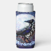 ラベお洒落ンムーンフローラパーソナライズされた スリム缶クーラー (Seltzer正面)