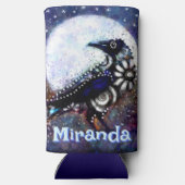 ラベお洒落ンムーンフローラパーソナライズされた スリム缶クーラー (裏面)