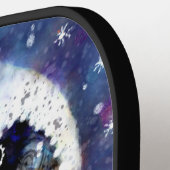 ラベお洒落ンムーンフローラパーソナライズされた ピックルボールラケット (左詳細)