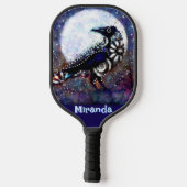 ラベお洒落ンムーンフローラパーソナライズされた ピックルボールラケット (裏面)