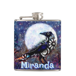 ラベお洒落ンムーンフローラパーソナライズされた フラスク