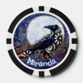 ラベお洒落ンムーンフローラパーソナライズされた ポーカーチップ (正面)