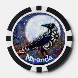 ラベお洒落ンムーンフローラパーソナライズされた ポーカーチップ