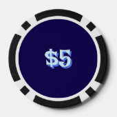 ラベお洒落ンムーンフローラパーソナライズされた ポーカーチップ (裏面)