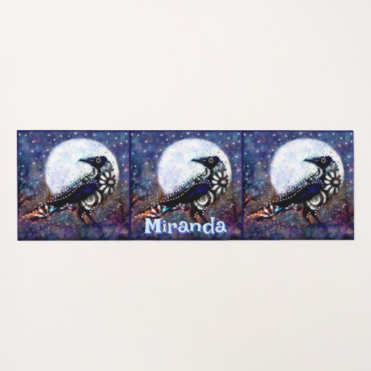 ラベお洒落ンムーンフローラパーソナライズされた ヨガマット (裏面(横))