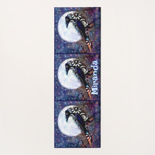 ラベお洒落ンムーンフローラパーソナライズされた ヨガマット (裏面)