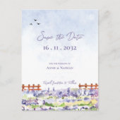 ラベかわいらしエレガントンダフィールド横結婚景 案内ポストカード (正面)