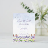 ラベかわいらしエレガントンダフィールド横結婚景 案内ポストカード (スタンド正面)