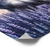 ラベかわいらしンダーに立つ灰色の馬 ポスター (角)