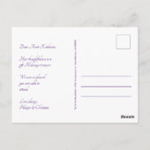 ラベかわいらしンダーの水彩花ありがとう ポストカード (裏面)