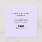 ラベかわいらしンダーパープルグリッターパタエレガントーン スクエア名刺 (裏面)