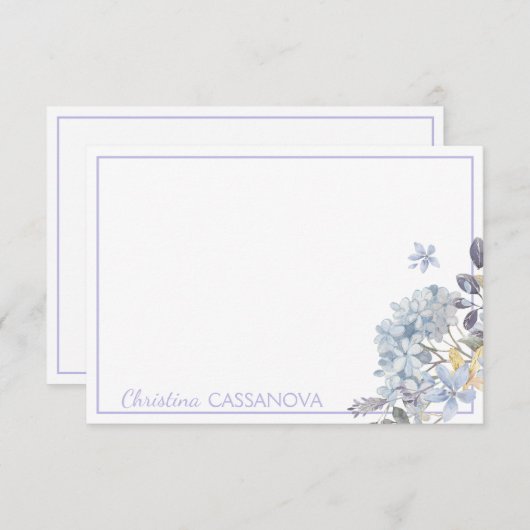 ラベかわいらしンダーフローラフレパーソナライズされたーム ノートカード (正面/裏面)