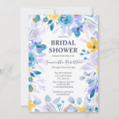 ラベかわいらしンダーフローラ水彩ブライダルシャワー 招待状 (正面)