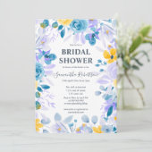 ラベかわいらしンダーフローラ水彩ブライダルシャワー 招待状 (スタンド正面)
