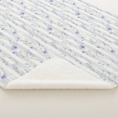 ラベかわいらしンダーホワイトフローラストライプブライダルシャワー シェルパブランケット (3/4)