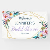 ラベかわいらしンダーボホフローラブライダルシャワー歓迎 横断幕 (横)