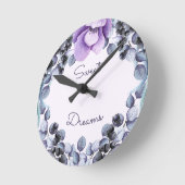 ラベかわいらしンダーユーカリベビー子供部屋 ラウンド壁時計 (傾斜)