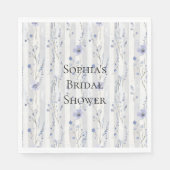 ラベかわいらしンダー薄紫ホワイトフローラストライプ スタンダードランチョンナプキン (正面)