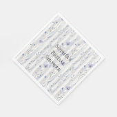 ラベかわいらしンダー薄紫ホワイトフローラストライプ スタンダードランチョンナプキン (角)