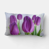 ラベかわいらしンパープルチューリップ装飾枕 ランバークッション (裏面)