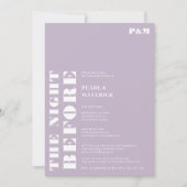 ラベはっきりしたシンプルン結婚ダーのリハーサル 招待状 (正面)