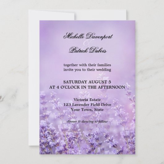 ラベエレガントフランスのン結婚ダー 招待状 (正面)