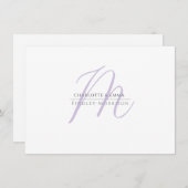 ラベエレガントモダンンダブラックモノグラムカップル ノートカード (正面/裏面)