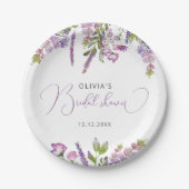 ラベエレガントモダンン素朴ブライダルシャワー ペーパープレート (正面)