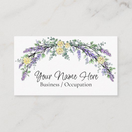 ラベエレガントンイエローのバラ植物園 名刺 (正面)