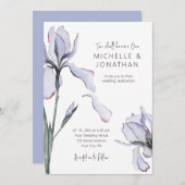 ラベエレガントンダアイリスフローラクリスチャン結婚ズ 招待状 (正面/裏面)