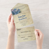 ラベエレガントンダカントリー結婚フローラ素朴ズ オールインワン招待状 (貼ってはがせる)