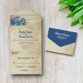 ラベエレガントンダカントリー結婚フローラ素朴ズ オールインワン招待状