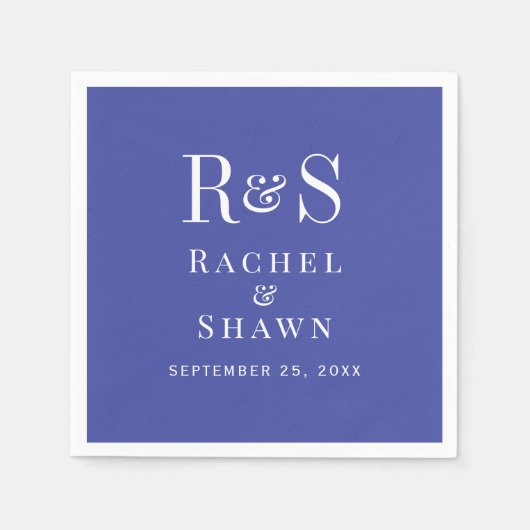 ラベエレガントンダシックモダンモノグラム結婚ズ スタンダードカクテルナプキン (正面)