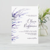 ラベエレガントンダスティパープルフローラ薄紫結婚ズ 招待状 (スタンド正面)