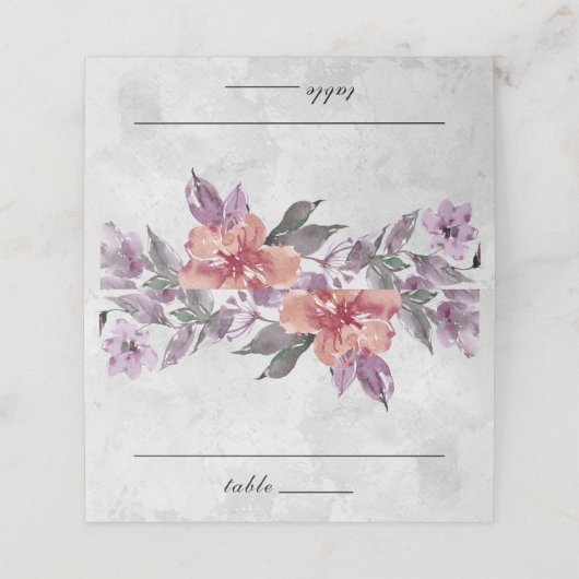 ラベエレガントンダピーチフローラ水彩 プレイスカード (外部開封)