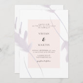 ラベエレガントンダーとピーチが一つ結婚で 招待状 (正面/裏面)