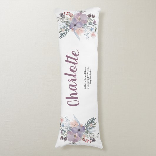 ラベエレガントンダーと桃の花 ボディピロー (正面縦)