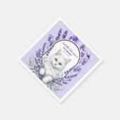 ラベエレガントンダーと猫誕生日 スタンダードカクテルナプキン (角)