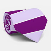 ラベエレガントンダーと紫の水平ストライプ ネクタイ (ロール)