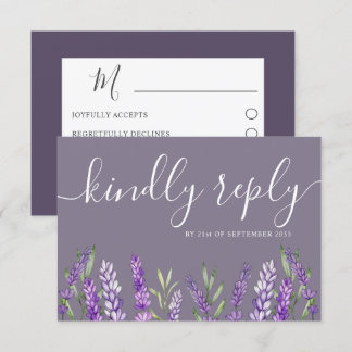 ラベエレガントンダーと葉RSVP結婚の 出欠カード