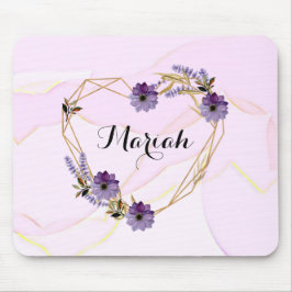 ラベエレガントンダーと薄紫フローラハート マウスパッド