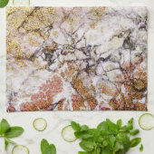 ラベエレガントンダーと金ゴールドグリッター大理石 キッチンタオル (折り畳み)