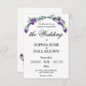 ラベエレガントンダーのバイオリエ結婚ット 招待状 (正面/裏面)