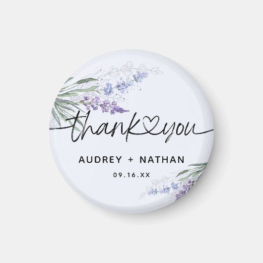 ラベエレガントンダーの水の色ありがとう結婚さん マグネット (正面)