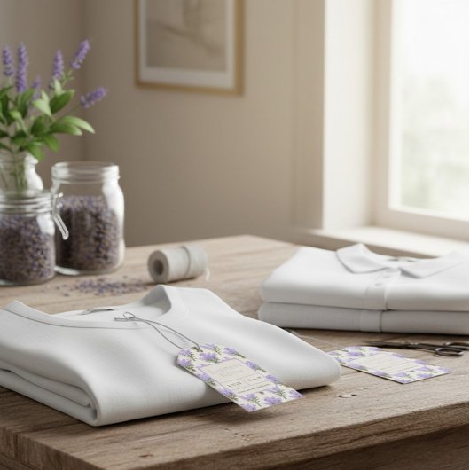 ラベエレガントンダーをテーマにしたQRコード付き価格ラベル ギフトタグ