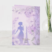 ラベエレガントンダーウォーターカラーレディ誕生日カード サンキューカード (裏面)