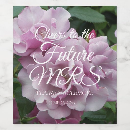 ラベエレガントンダーバラパーソナライズされたブライダルシャワー ワインラベル (シングルラベル)