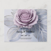 ラベエレガントンダーバラ結婚式の日付を保存 案内ポストカード (正面)
