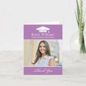 ラベエレガントンダーパーソナライズされた卒業写真 サンキューカード (正面)